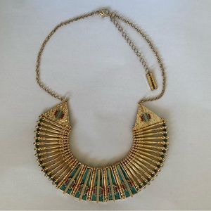 Steve Madden Stone & Bead Detail Bib Necklace